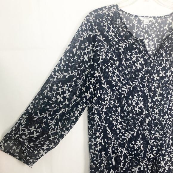 Sweet Gray I Long Sleeve High Low Floral Dress - Picture 5 of 11